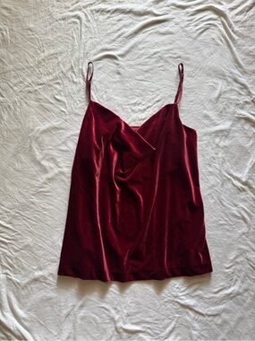Romantic Dark Red‎ Banana Republic Velvet Cowl Neck Cami Top Size M Whimsigoth